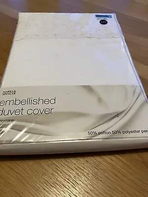 M&S Embellished Duvet Cover Double White.No Pillowcases • £25
