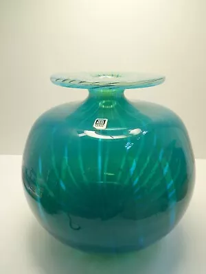 Large Art Glass Vintage Mdina Studio Art Vase  Sticker Label • $105.95