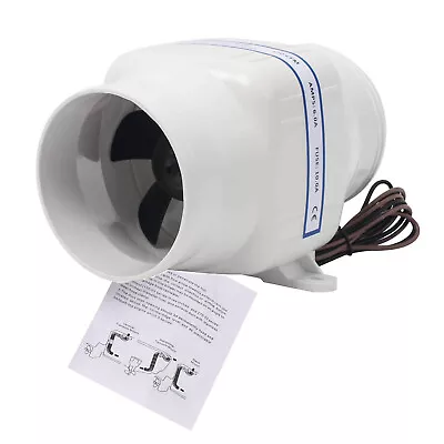 $35.69 • Buy NovelBee 4'' In Line DC 12V Marine Boat Bilge Air Blower Fan 270 CFM Ventilation