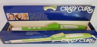 NEW Clairol Crazy Curl Steam Styling Wand Curling Iron Green & White 1970s Vtg • $99.95