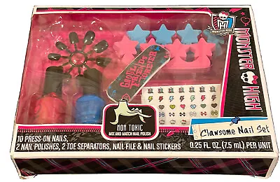 MONSTER HIGH Clawsome Nail Set Press On Nails Polish Toe Separators File NEW • $19.99