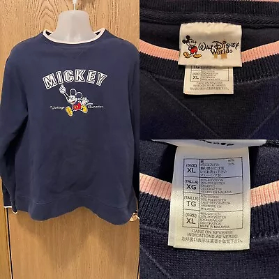 VTG Walt Disney World Sweatshirt Mickey Mouse Embroidered Appliqué Womens XL  • $20