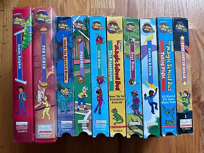 MAGIC SCHOOL BUS Lot Of 10 VHS Tapes Scholastic Cartoon SCIENCE Homeschool! • $15.50