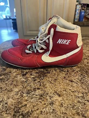 Vintage Nike Combatants Wrestling Shoes Sz 6 1/2 Red W/White • $125
