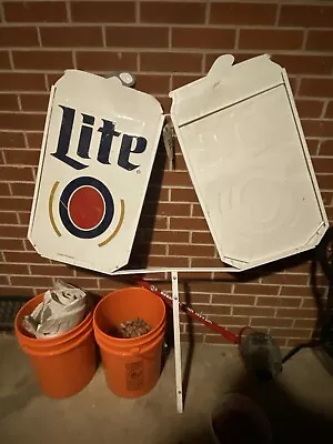 Two Miller Lite Beer Tin Display Signs (Post Not Included) • $40