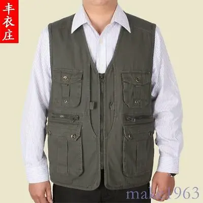 Mens Multi Pockets Military Tactical Mesh Vest Fishing Hunting Cargo Waistcoat • $45.70