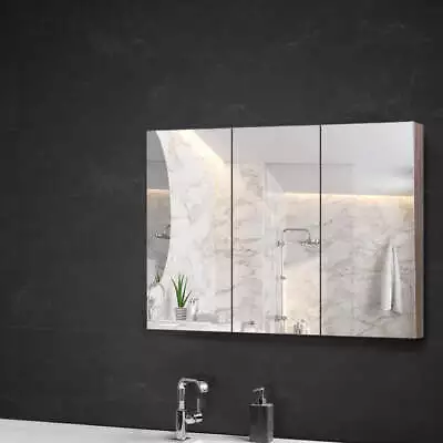 Cefito Bathroom Mirror Cabinet 900x720mm Oak • $135.80