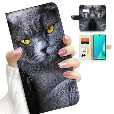 $12.99 • Buy ( For Samsung S8 Plus / S8+ ) Flip Case Cover AJ23066 Angry Cat