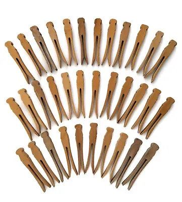 Vintage Wooden Clothes Pins 4  Flat Head Lot Of 34 • $12.95
