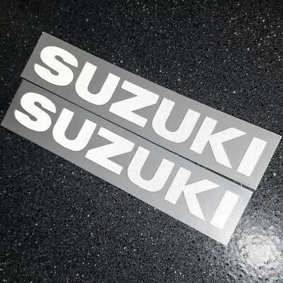 Suzuki REFLECTIVE White 13  33cm Decal 600 Sticker Gsxr 1000 Srad 750 Moto Gp Sv • $10.99