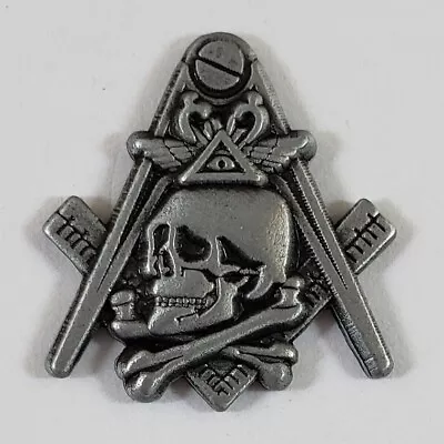 Masonic Square & Compasses W/ Skull Lapel Pin Mason (SCA-2062) Freemason • $7.49