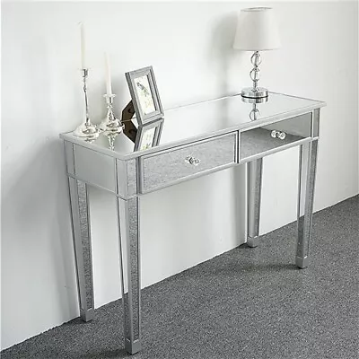 Mirrored Makeup Table Desk Vanity For Women With 2 Drawers • $176.64