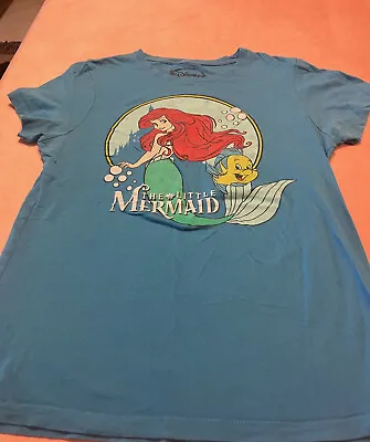 Juniors Girls The Little Mermaid Vintage Disney Ariel T Shirt Blue Large C • $19.99