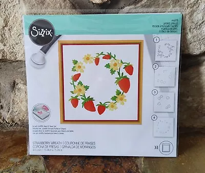 Sizzix Layering Stencils - Strawberry Wreath - 4 Stencils • £12.99
