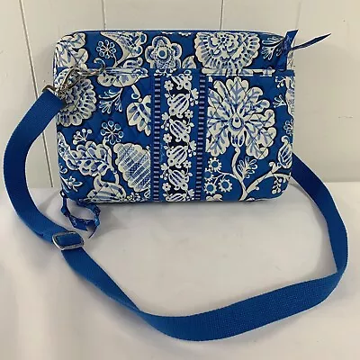 Vera Bradley Blue Lagoon Hard Side LAPTOP PORTFOLIO Computer Case Bag Crossbody • $46.97