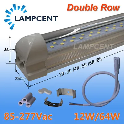 4/Pack T8 Integrated LED Tube 234568FT Double Row LED Shop Light Fixture • $134.50
