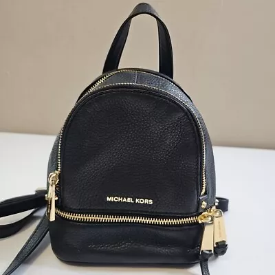 Michael Korsblack Pebbled Leather   Small Mini Zip Pocket Backpack  • $39.99