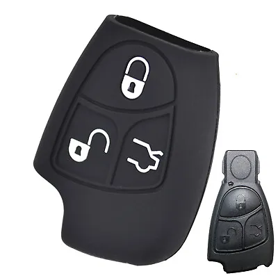 $6.99 • Buy 3 Buttons Silicone Key Fob Shell Cover Fit For MERCEDES BENZ Remote Case Holder