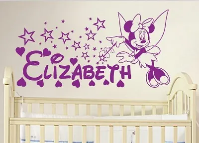 Minnie Mouse Wall Sticker Personalised Any Name Girls Wall Art AFC3 DECAL DECOR • $22.94