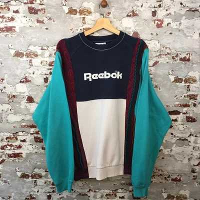 £18.99 • Buy Reebok Rework Sweatshirt Unisex Large Pullover Long Sleeve Sweater Top Oversize