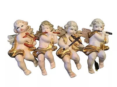 Vintage 80s Putti Angels Plastic Figurines Italy Resin Lot Of 4 • $16.99