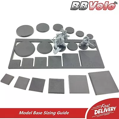 MODEL BASE SIZING GUIDE For 20 25 28 32 40 50mm GW Warhammer Round Square Bases • £2.99