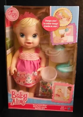 Baby Alive Teacup Surprise Baby Blonde Hair Pink Crown   Drinks And Wets MIB • $59.29