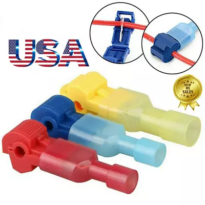 120x T-Tap Splice Wire Connector Insulated Spade Electrical Crimp Terminals Kit • $10.44