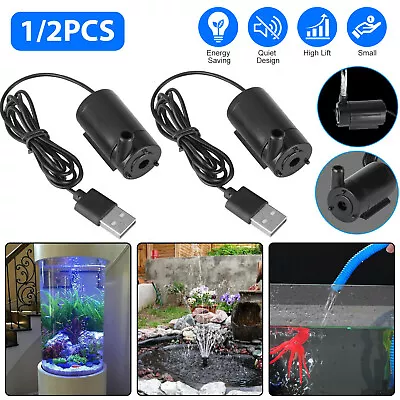 Small Water Pump Mini Mute Submersible USB 5V 1M Cable Garden Home Fountain Tool • $6.98