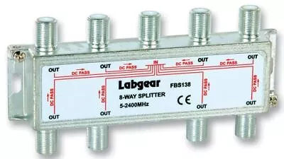 LABGEAR - Broadband 8-Way Compact Splitter Power Pass All Ports 5-2400MHz • £26.53