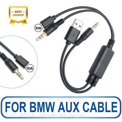 £6.55 • Buy 3.5mm Car Audio Adapter USB Interface Lead Cable For BMW For IPod IPhone 13 12 X