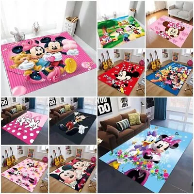 Mickey Minnie Mouse Bedroom Living Room Carpet Anti-Slip Rugs Doormat Floor Mats • £21.59