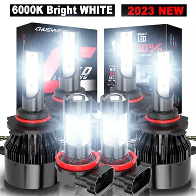 9005 9006 H11 LED Combo White 6000K Headlight Fog Light Kit High Low Beam Bulbs • $29.70