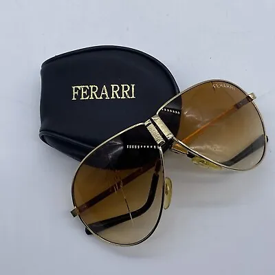 Vintage Ferrari Retro 70’s Folding Sun Glasses Trimmed Lettering With Case • $18.74