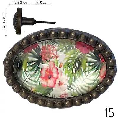 £3.95 • Buy Metal Glass CABINET DOOR KNOBS Vintage Shabby Chic Drawer Handles Vintage Pulls