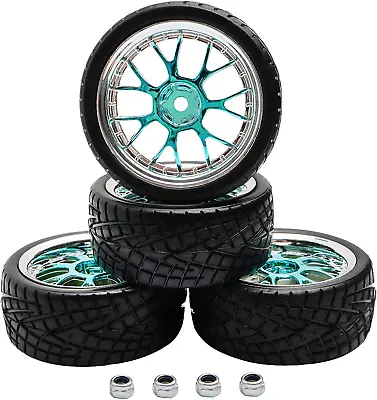 GDOOL 4PCS 12Mm Hub Wheels And 62Mm Tires Set 1:10 1:12 1:16 Off Road RC Cars Ru • $17.50