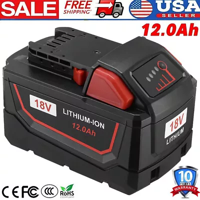 For Milwaukee M18 18V Lithium HD 12.0 AH 48-11-1812 Extended Capacity Battery • $44.49