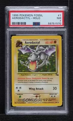 1999 Pokemon Fossil Aerodactyl Holo #1 PSA 7 • $0.99