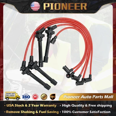 $21.96 • Buy 965213 5PCS Red Spark Plug Wires For Honda Accord 1998-2002 2.3L L4 3.0L V6 DX 