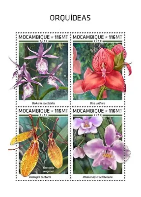 Orchids MNH Stamps 2018 Mozambique M/S • $17.20