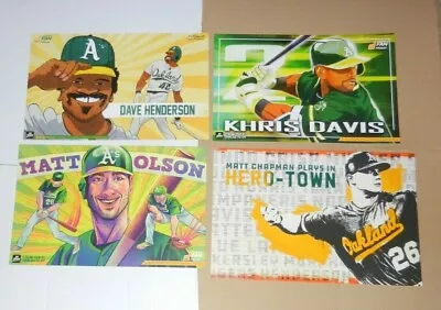 4 OAKLAND A's ATHLETICS 2019 Authentic Fan Cheer Cards Posters SGA PHOTO CHAPMAN • $16.50