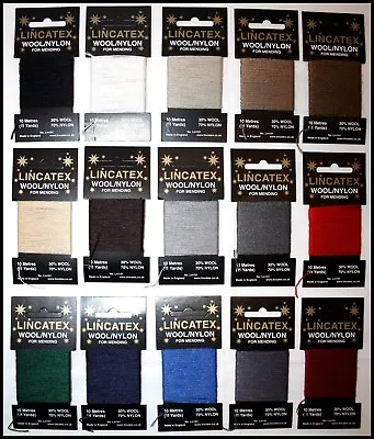 Lincatex Wool/nylon Darning/mending Yarn/thread 15 Colours To Choose From • £2