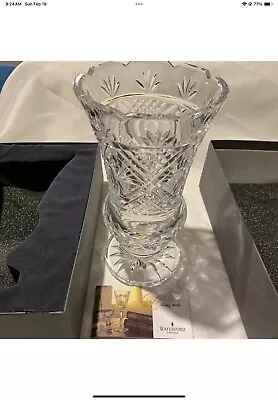 WATERFORD Crystal 1998 MASTER CUTTER 8.5  Footed Vase Samuel Miller Original Box • $110