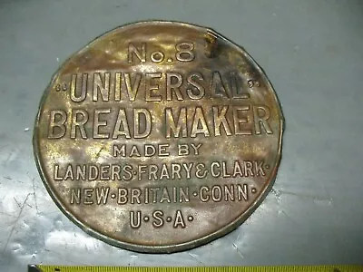 UNIVERSAL  BREAD  MAKER No. 8   BRASS TEMPLATE  4''  ROUND  VINTAGE  ORIGINAL  • $15