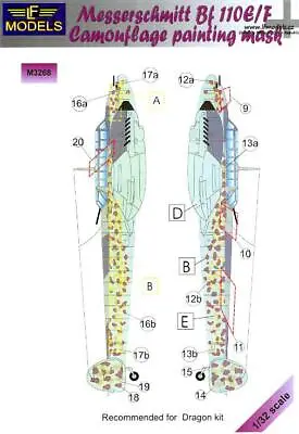 LF Models 1/32 MESSERSCHMITT Bf-110E/F Camouflage Paint Mask • $29.99