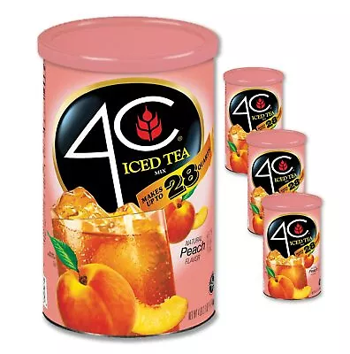 4C Powdered Drink ICE TEA MIX  Peach Tea  28 Quarts Family Sized Can • £12.04