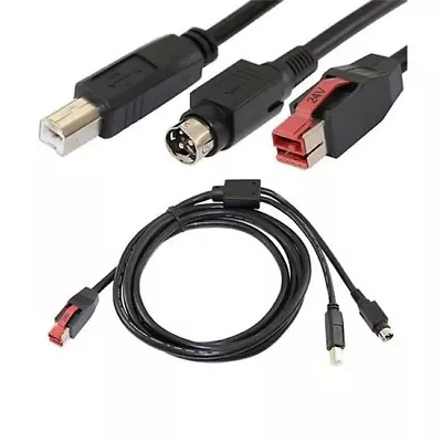 New NCR 1432-C087-0010 3Ft Split Tail Powered USB Cable With Extra B-Male USB • $14.99