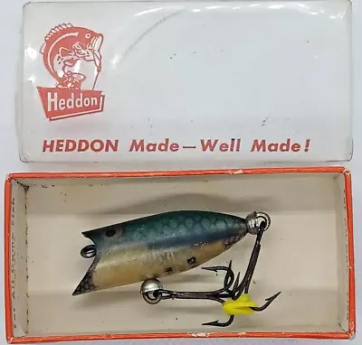 Heddon Tiny Lucky 13 Vintage Fishing Lure 370-D Green Scale Topwater Plug Bait • $29.99