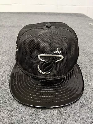 New Era Miami Heat Snapback Hat Adult Mens Black NBA Broken Strap Flaws* • $3