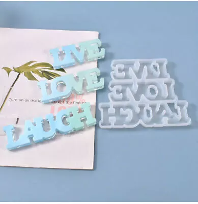 £3.38 • Buy LIVE LOVE LAUGH Silicone Resin Casting Mold Crystal Epoxy Mould Craft Tool DIY